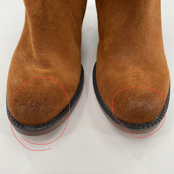 Franco Sarto Christine Brown Suede Tall Back Zip Equestrian Riding Boots 4 WC - Picture 6 of 11